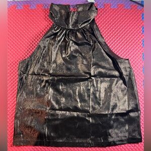 NWT Banana Republic Shimmering Black Halter Blouse